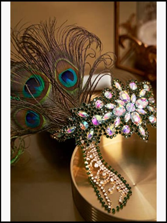 Vintage Flapper Headband with Feathers and Rhinestones - Retro Hair Accessory main image 5